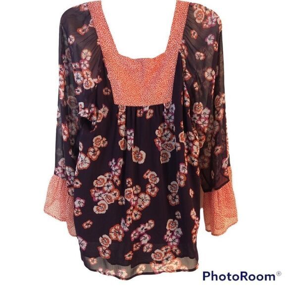 Daniel Rainn Top Size Small bohemian floral bell sleeve pullover Festival NWT - Picture 4 of 7
